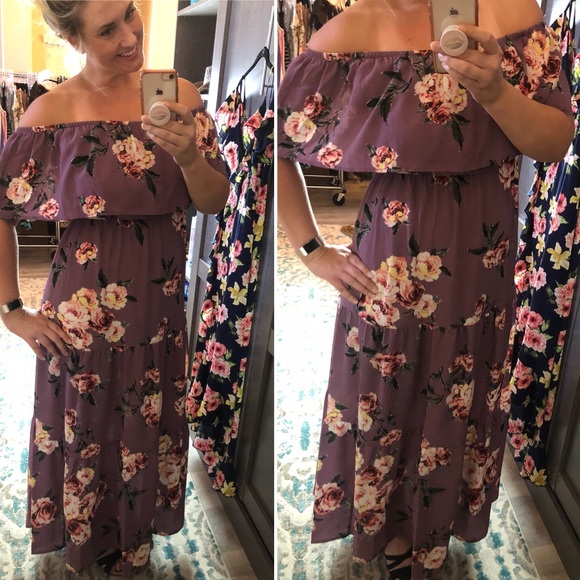 ❤️❗️Last 1! Small Floral off shoulder maxi dress - Picture 3 of 4